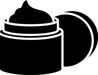 Illustration of moisturizing cream icon in glyph style.