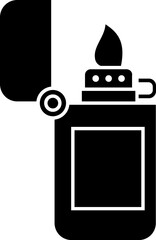 Isolated lighter glyph icon or symbol. 