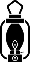 Fototapeta premium B&W illuminated lantern icon. 