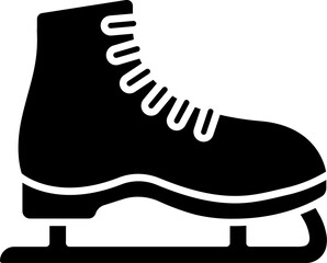Flat illustration of ice skate shoes icon.