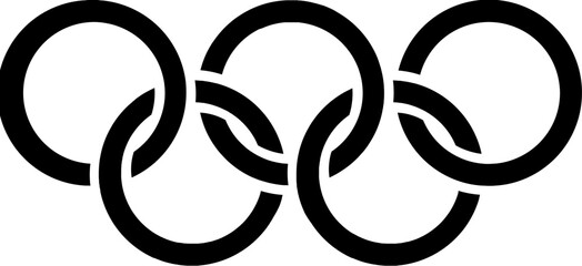 Vector illustration of olympic rings icon.