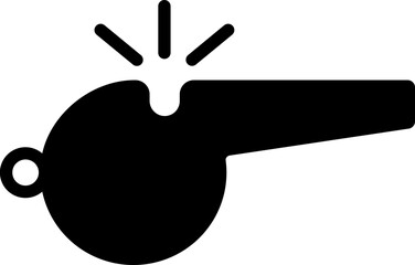 Illustration of referee whistle icon or symbol.