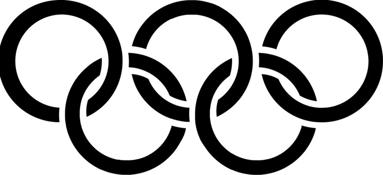 Vector illustration of olympic rings icon.