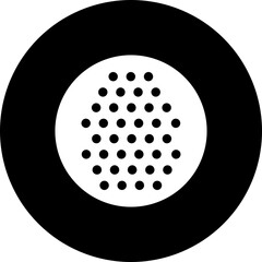 Golf ball icon in b&w color.