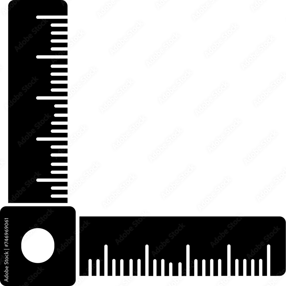 Poster measuring scale icon in b&w color.