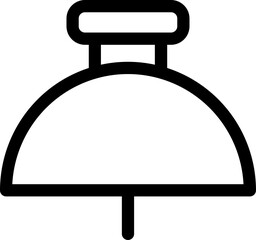 Push pin icon in line art.