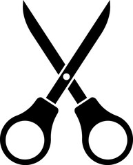 Glyph scissor icon in b&w color. - obrazy, fototapety, plakaty