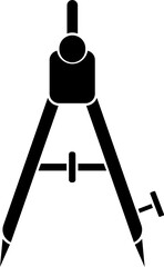 Vector illustration of compass tool in b&w color.