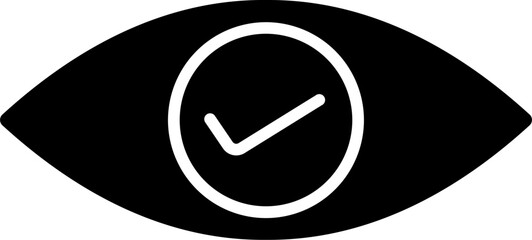 Eye check icon in b&w color.