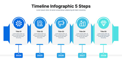 Infographic template with 5 steps, set of infographic elements