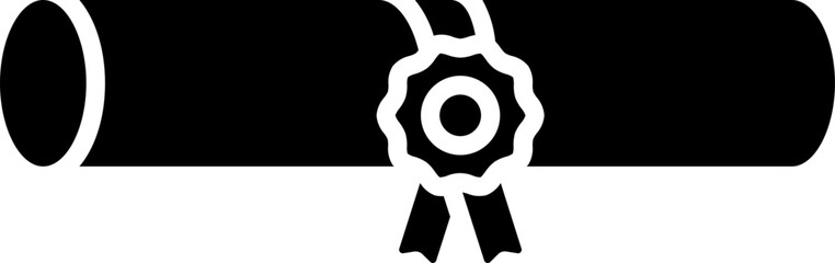 Certificate or diploma glyph icon.