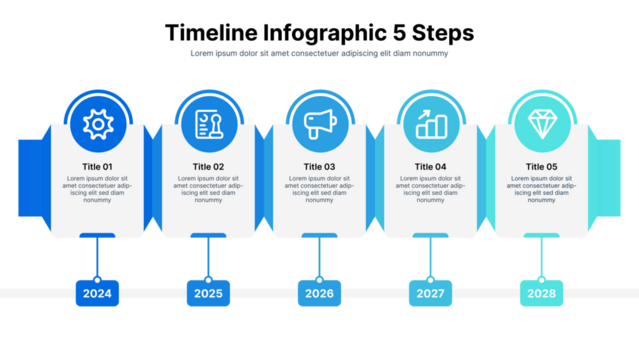 Infographic template with 5 steps, set of infographic elements