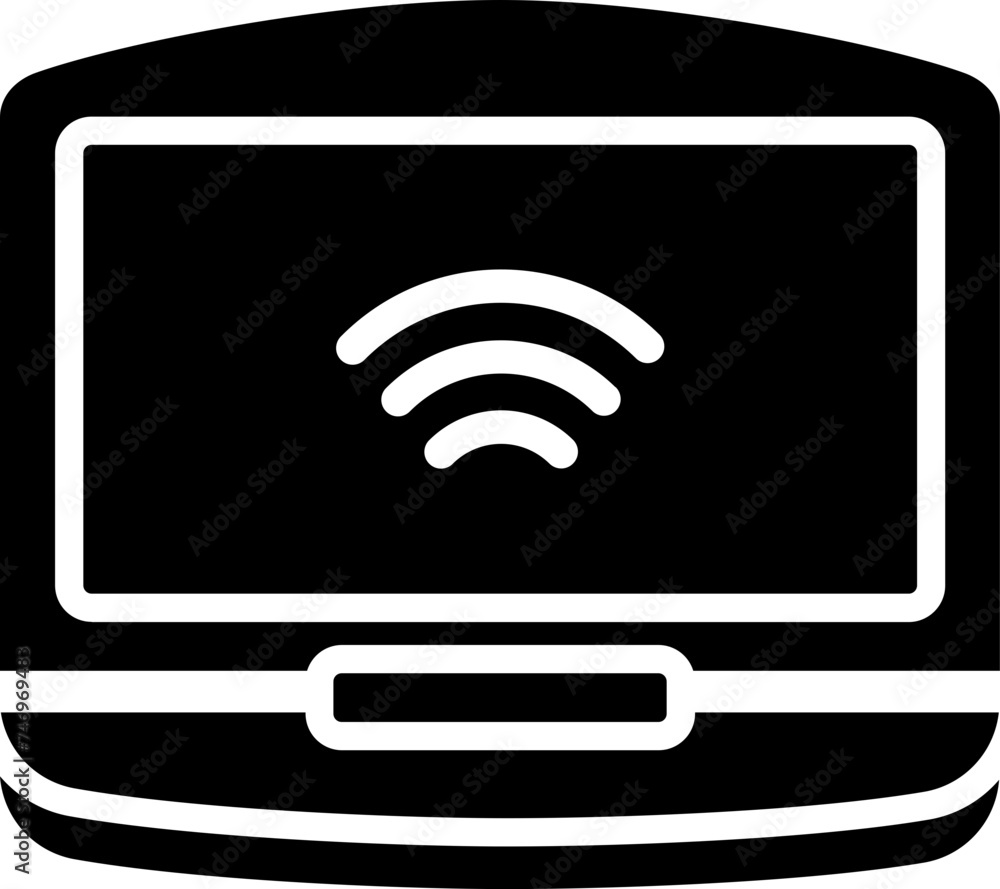 Poster smart console icon in b&w color.