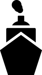 B&W illustration of ship icon. 