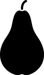 Flat style pear icon in black color.