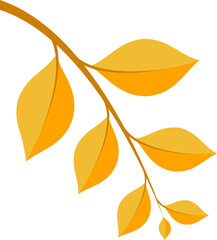 Fototapeta na wymiar Golden leaves on white background.