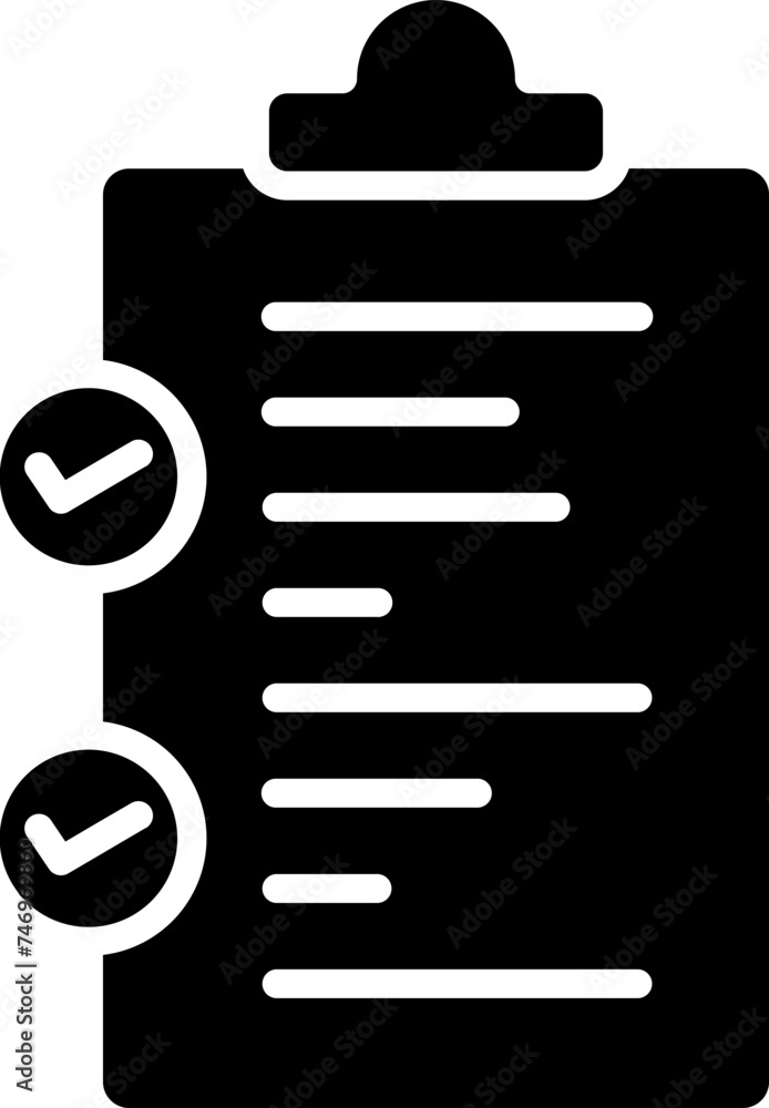 Poster isolated checklist clipboard icon in b&w color.