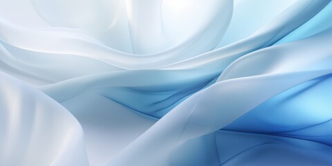 Abstract white and Blue  silk fabric weave of cotton or linen satin fabric lies texture background. - obrazy, fototapety, plakaty