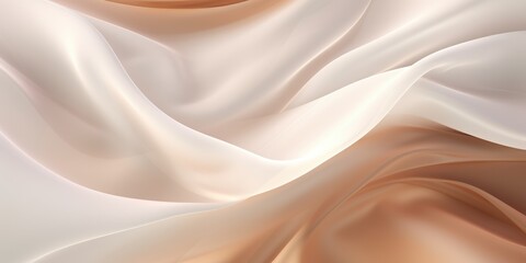 Abstract white and Brown  silk fabric weave of cotton or linen satin fabric lies texture background.