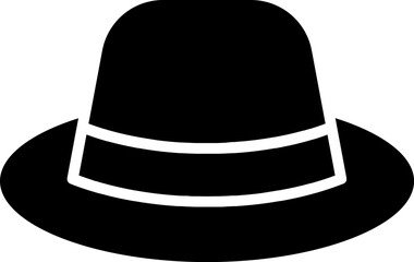 Isolated camping hat icon in glyph style.