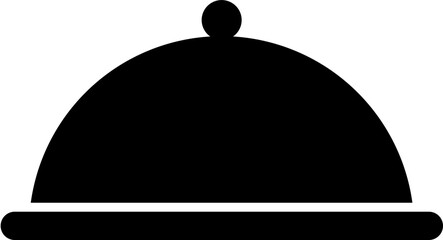 Fototapeta premium Cloche or serving tray glyph icon in flat style.
