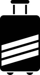 Illustration of travel bag glyph icon.