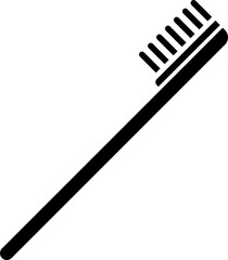 Isolated toothbrush icon in black color.