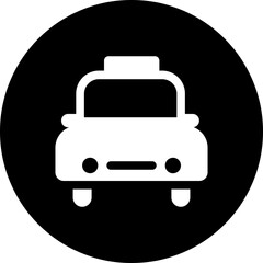 Taxi or car icon in b&w color.