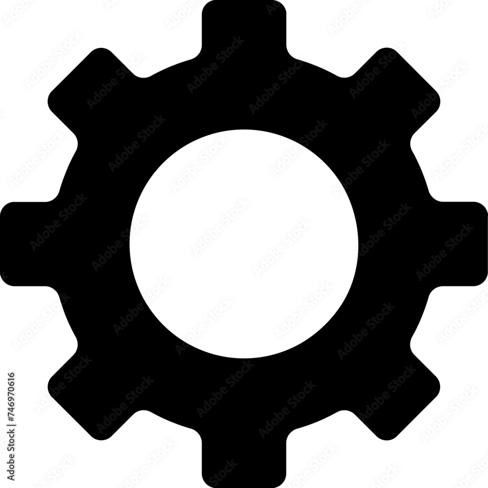 Poster glyph cogwheel or setting icon.