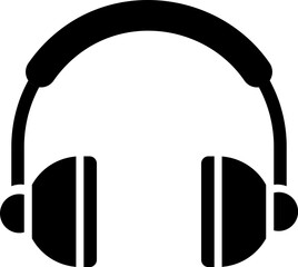 Headphone glyph icon in flat style.