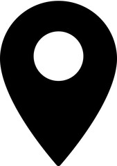 Navigation pin icon in b&w color.