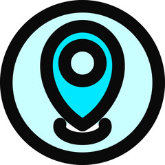 Location Pointer or Gps icon in blue and black color.