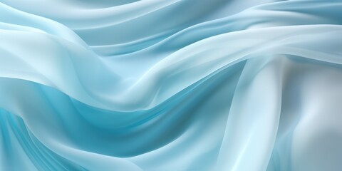 Abstract white and Cyan silk fabric weave of cotton or linen satin fabric lies texture background.