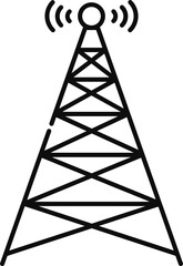 Flat illustration of antinna or tower icon.
