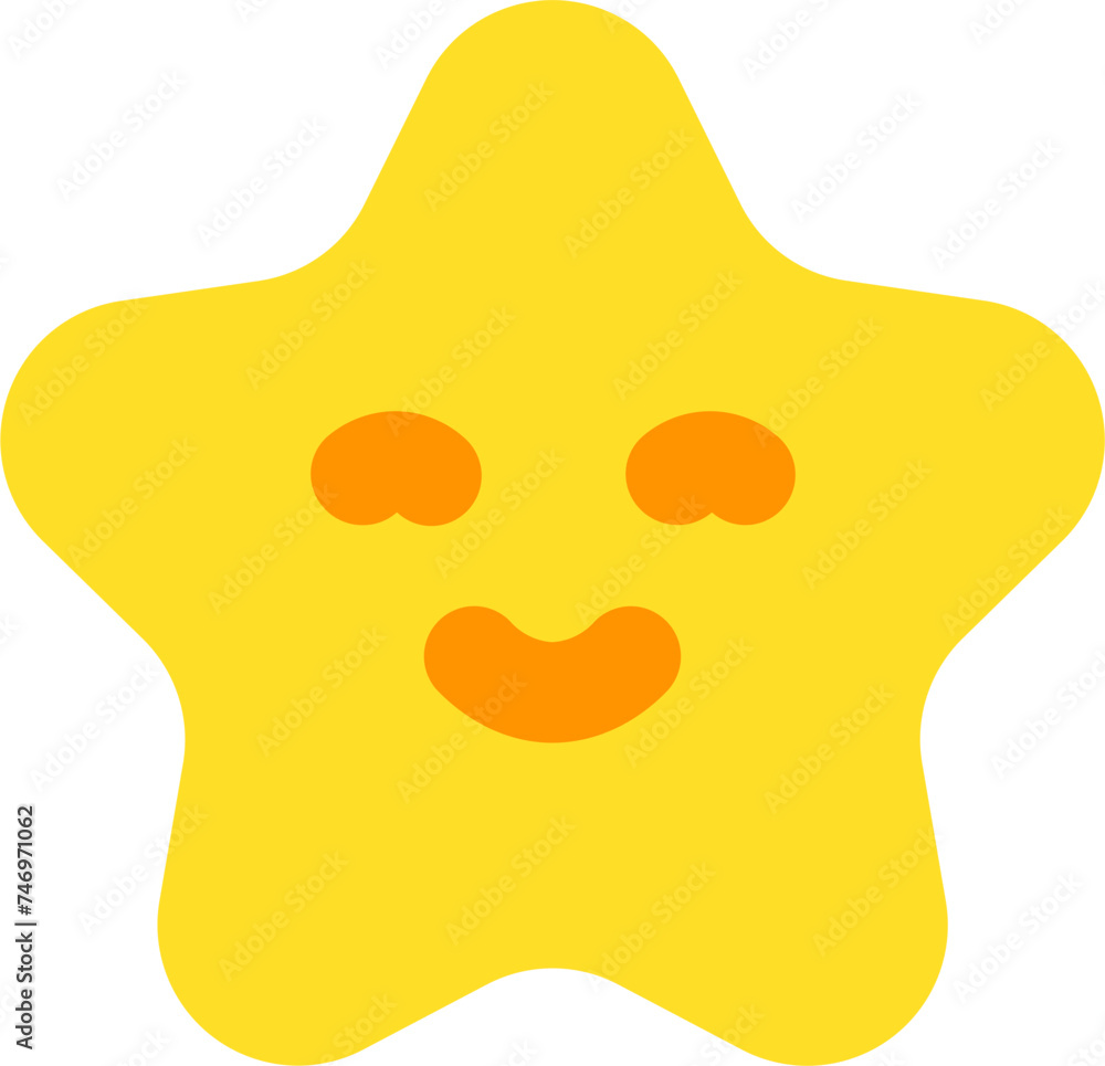 Canvas Prints cute star character icon in yellow color.