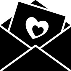 Vector illustration of love letter or mail icon.