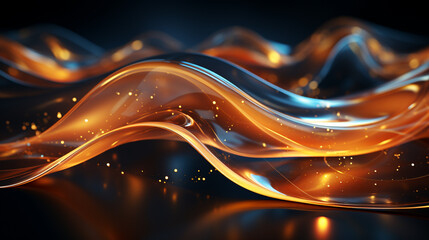Transparent glow light.Gold glitter powder splash background. abstract background, transparent smooth gold wave.