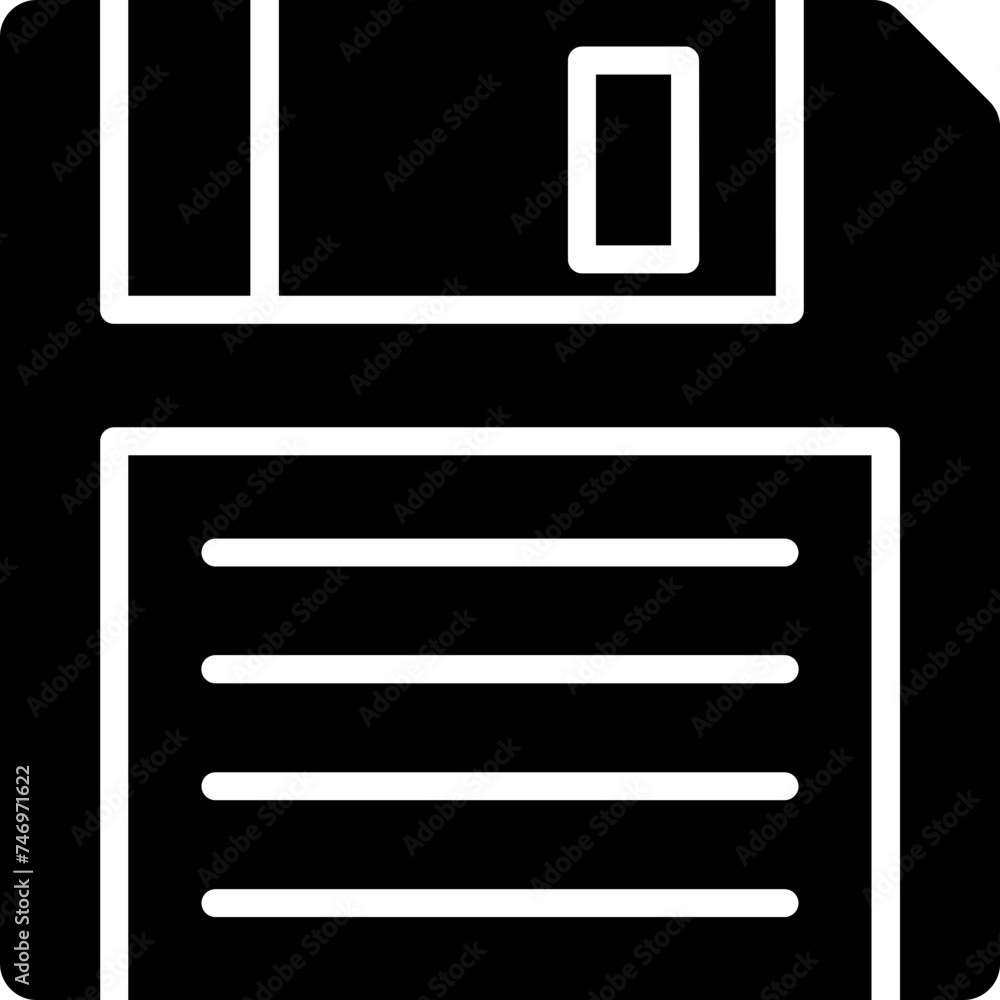 Poster memory card icon in b&w color.