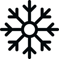 Fototapeta premium Line art illustration of snowflake icon.