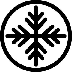 Snowflake icon in thin line art.