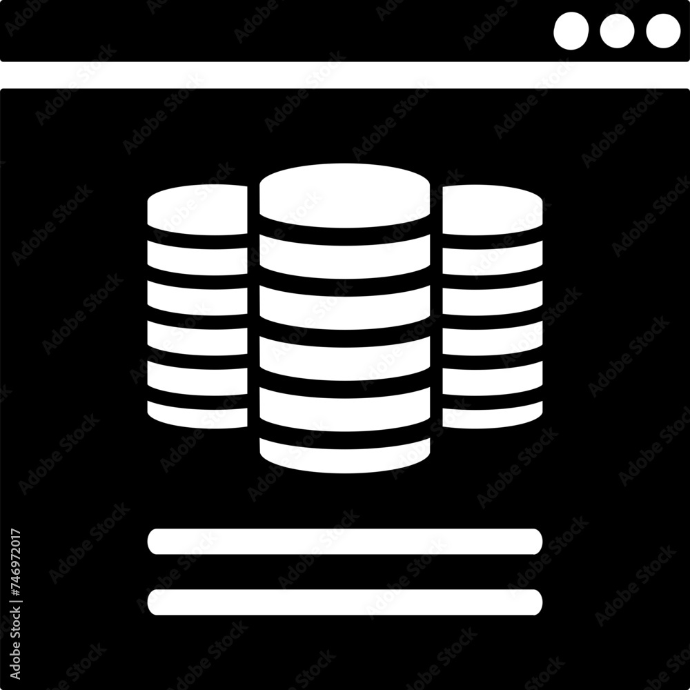 Poster online internet server connection icon in b&w color.