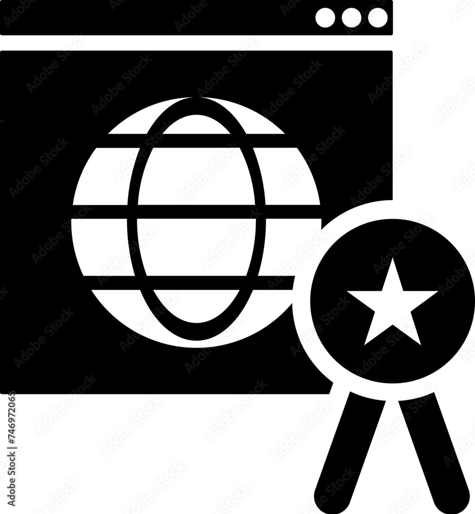Poster online best browser window icon in b&w color.