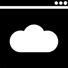 B&W illustration of cloud computing icon.