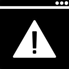 Online error or warning message glyph icon in flat style.