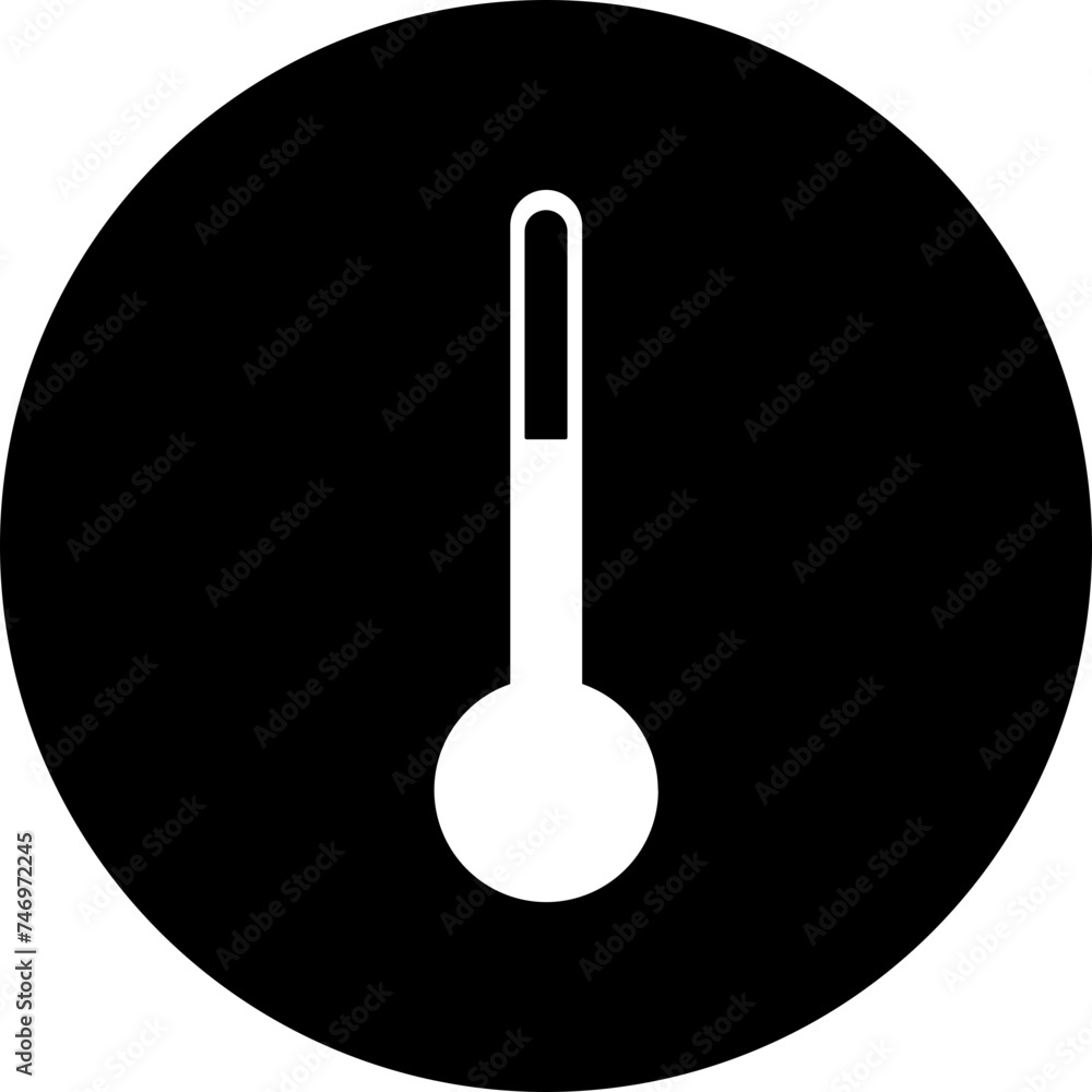 Poster b&w illustration of thermometer icon.