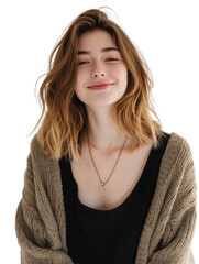 Causal young girl transparent background