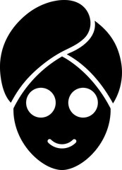 Woman facial face glyph icon or symbol.