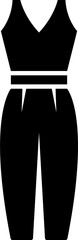 Sleeveless top and long pant glyph icon.