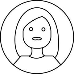 Line Art Virgo Zodiac Sign on Round Shape.
