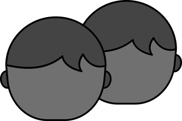 Vector Illustration Of Gemini Icon Or Symbol In Gray Color.
